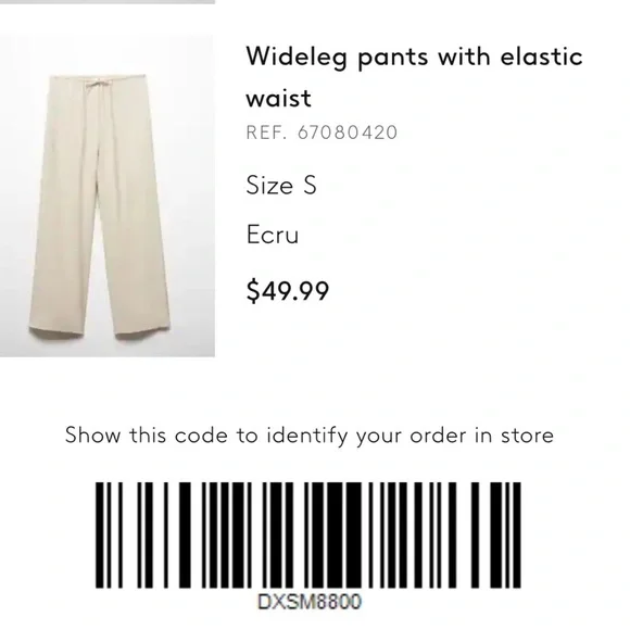Mango Women’s Cream Wide leg Pants - Picture 7 of 7